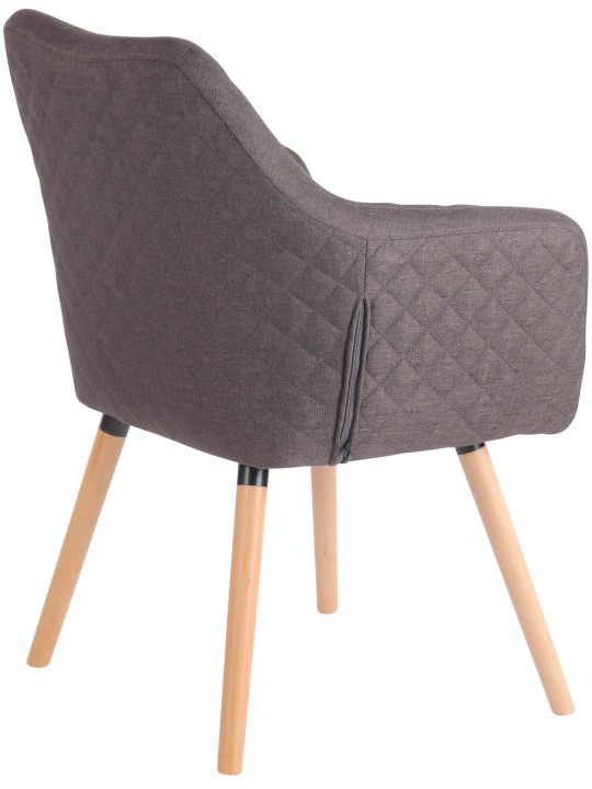 Silla de comedor Gent tela natura, gris oscuro
