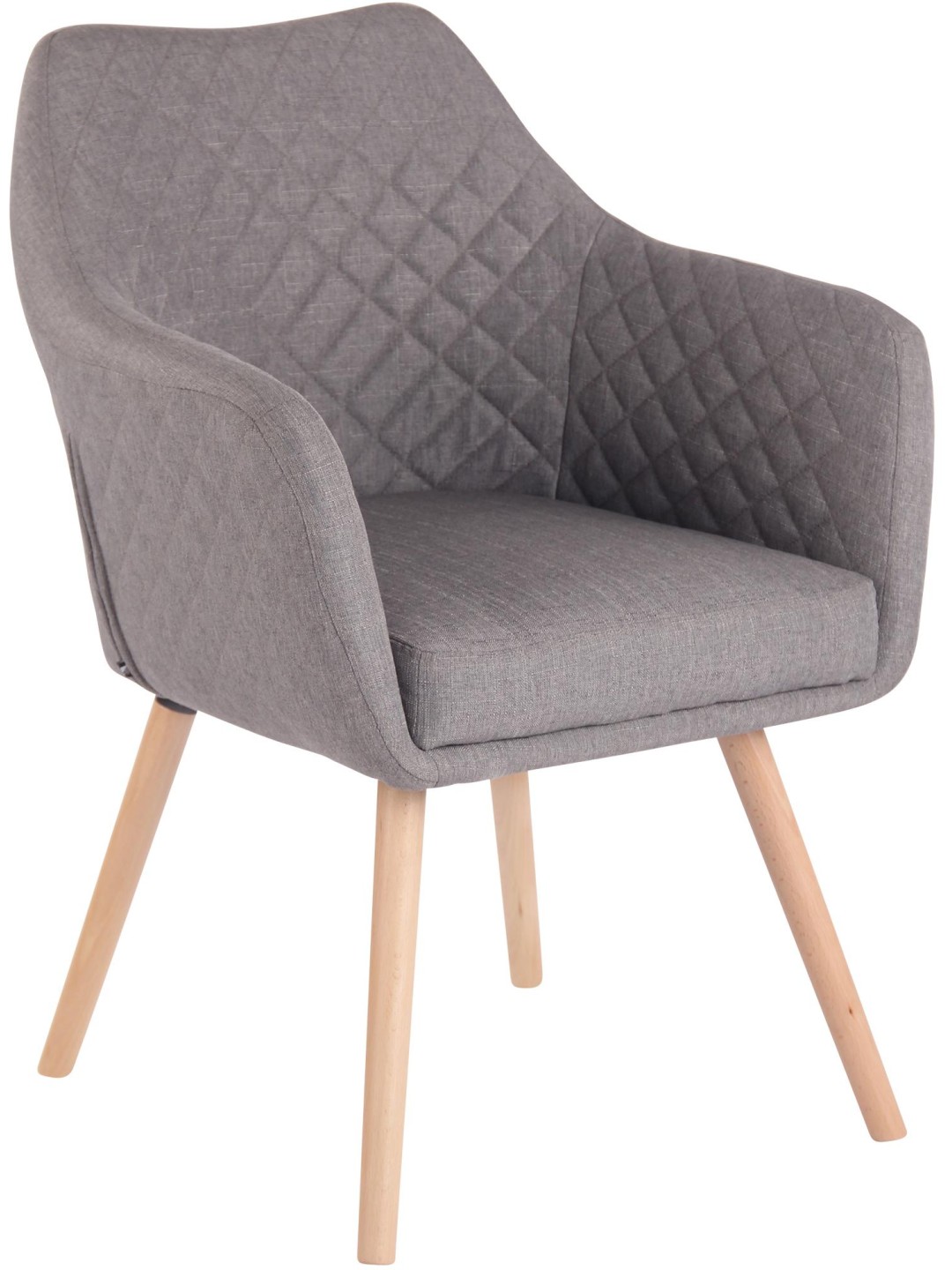 Silla de comedor Gent tela natura, gris
