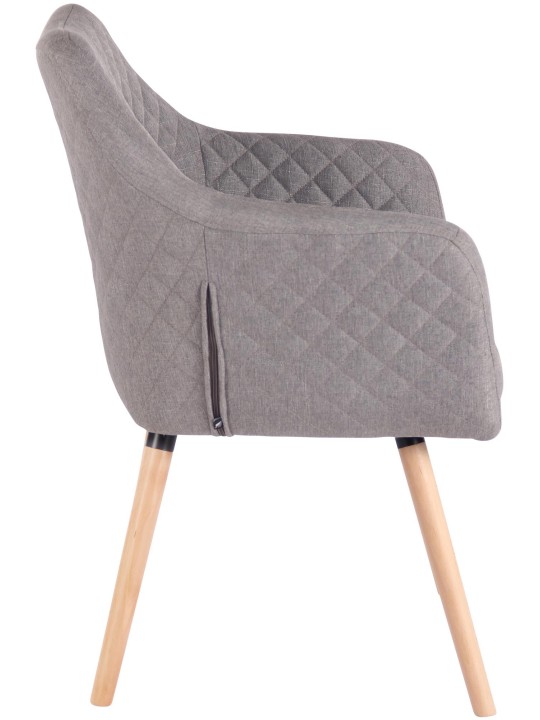Silla de comedor Gent tela natura, gris Silla de comedor Gent tela natura, gris