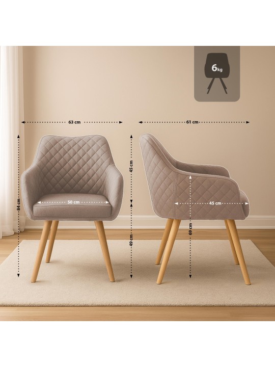 Silla de comedor Gent tela natura, taupe Silla de comedor Gent tela natura, taupe