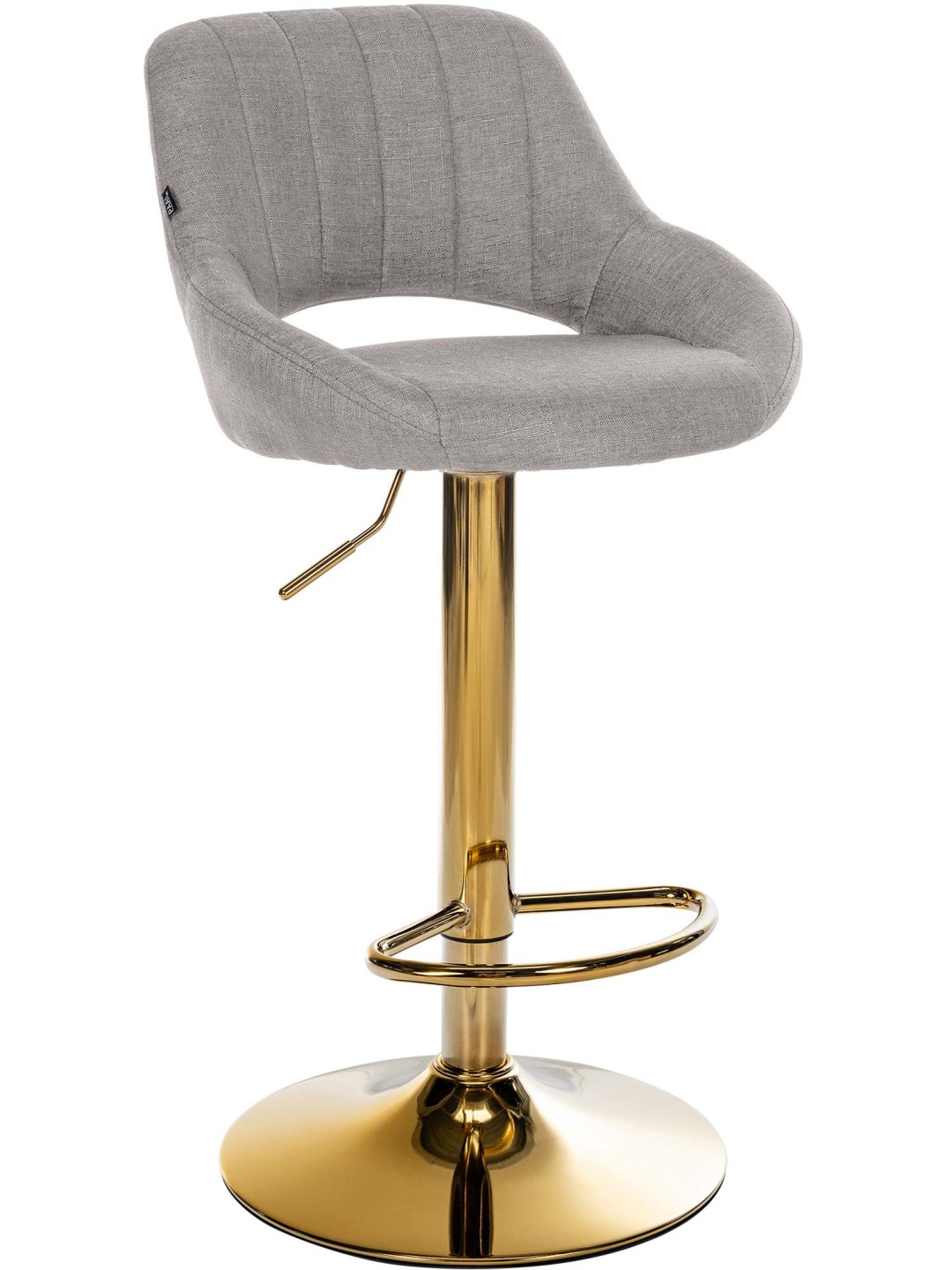 Taburete de bar Milet tela dorado, gris