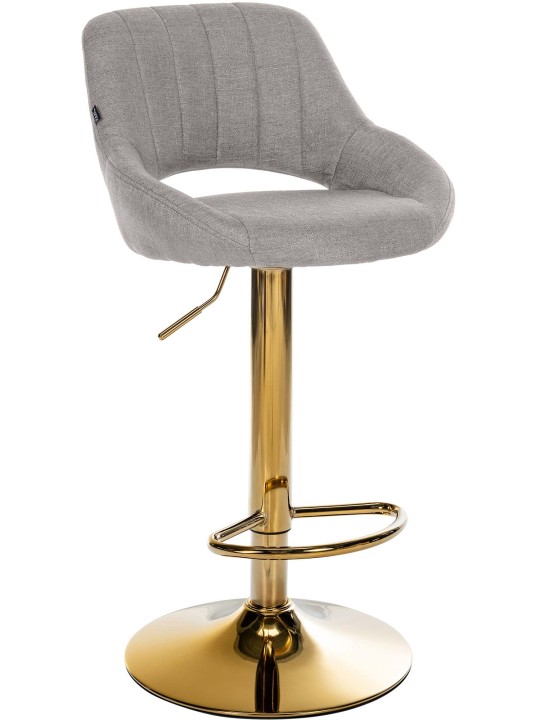 Taburete de bar Milet tela dorado, gris Taburete de bar Milet tela dorado, gris