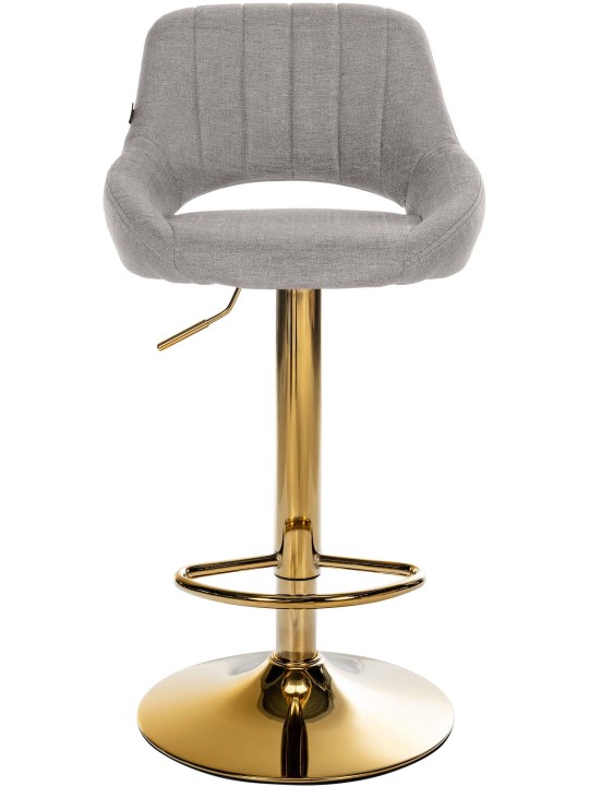 Taburete de bar Milet tela dorado, gris Taburete de bar Milet tela dorado, gris