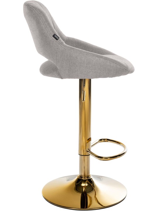 Taburete de bar Milet tela dorado, gris Taburete de bar Milet tela dorado, gris