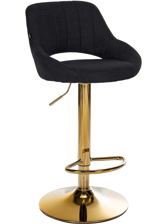 Taburete de bar Milet tela dorado, negro