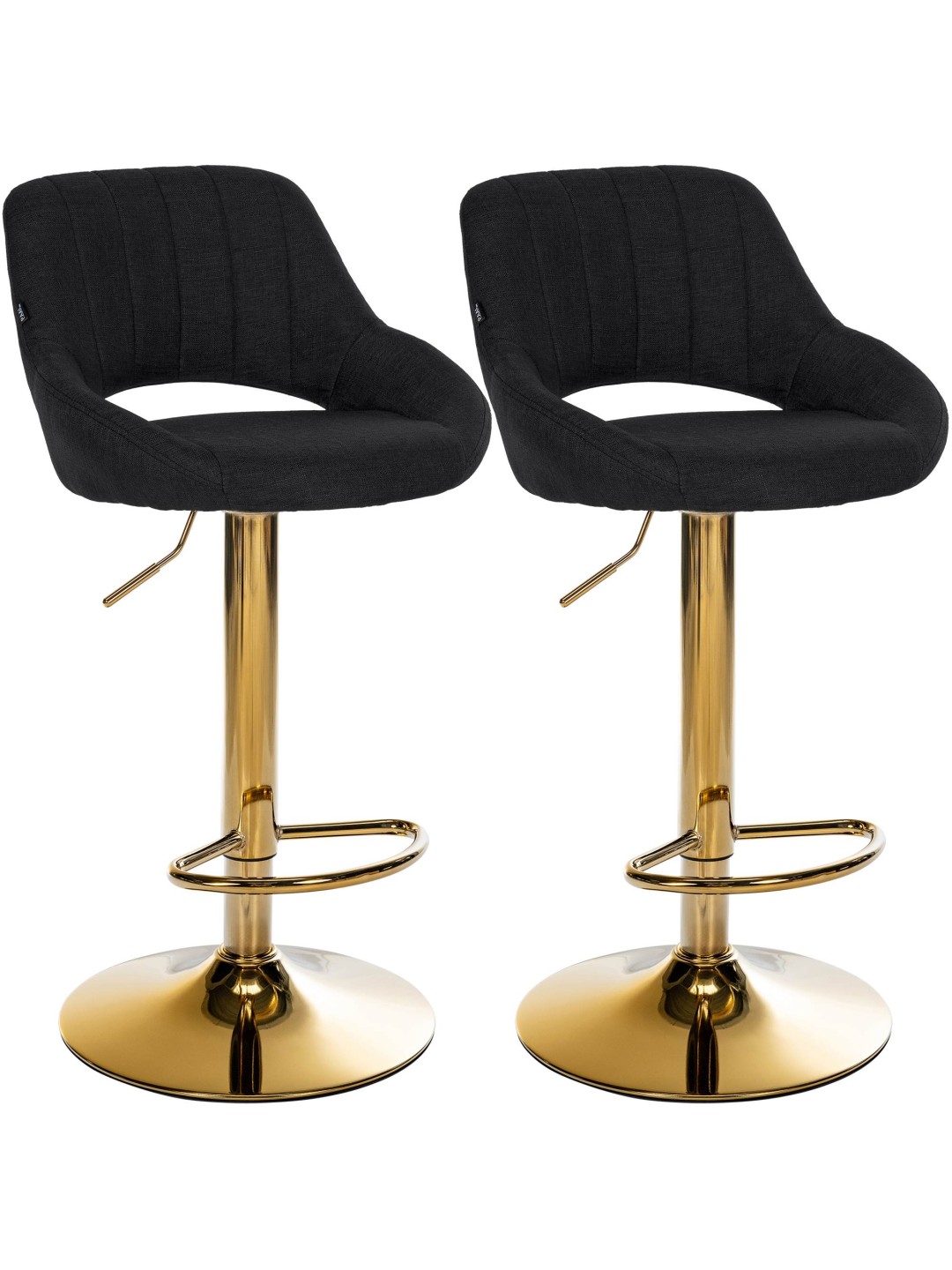 Juego de 2 taburetes de bar Milet tela G, negro
