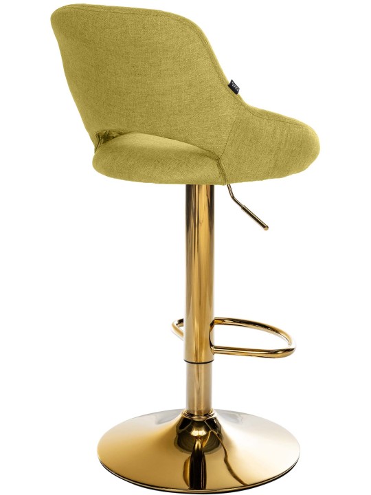 Juego de 2 taburetes de bar Milet tela G, verde