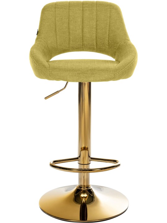 Juego de 2 taburetes de bar Milet tela G, verde
