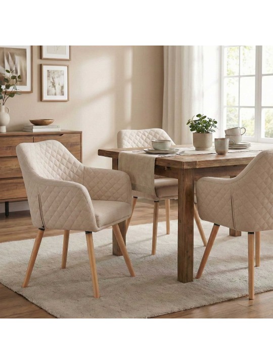 Silla de comedor Gent tela natura, crema Silla de comedor Gent tela natura, crema