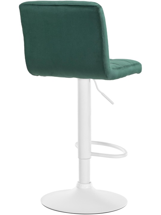 Taburete de bar Peru terciopelo blanco, verde