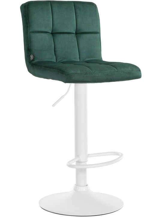 Taburete de bar Peru terciopelo blanco, verde