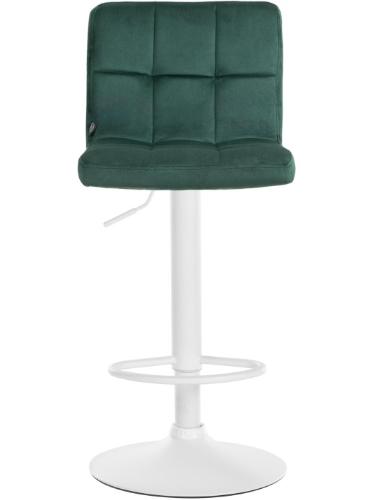 Taburete de bar Peru terciopelo blanco, verde