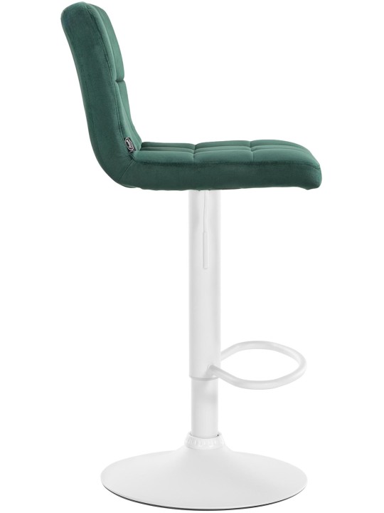 Taburete de bar Peru terciopelo blanco, verde