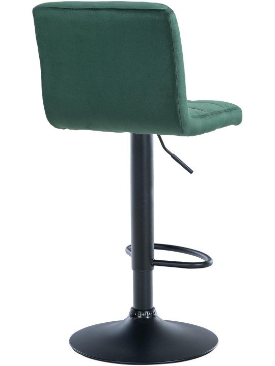 Taburete de bar Peru terciopelo negro, verde Taburete de bar Peru terciopelo negro, verde