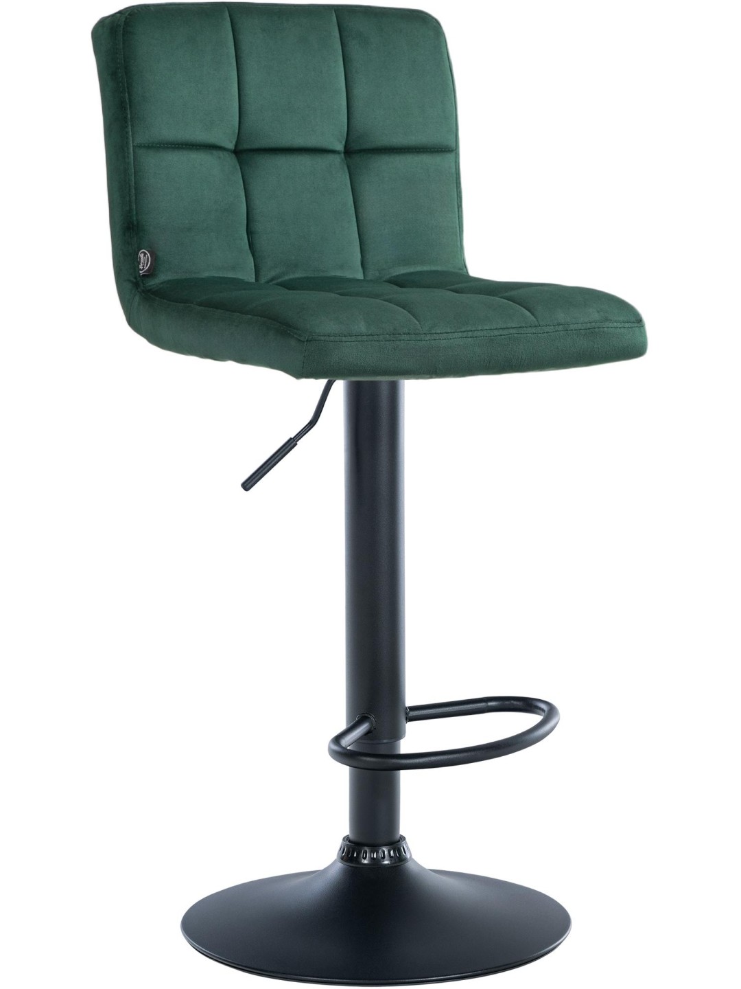 Taburete de bar Peru terciopelo negro, verde