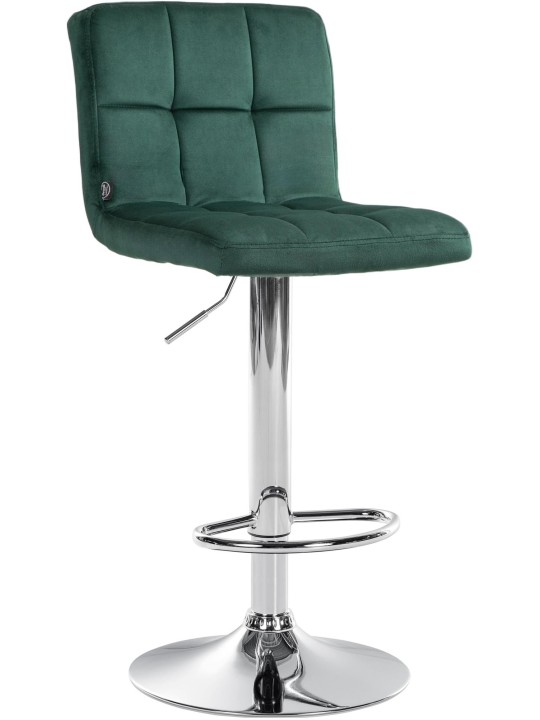 Taburete de bar Peru terciopelo cromo, verde