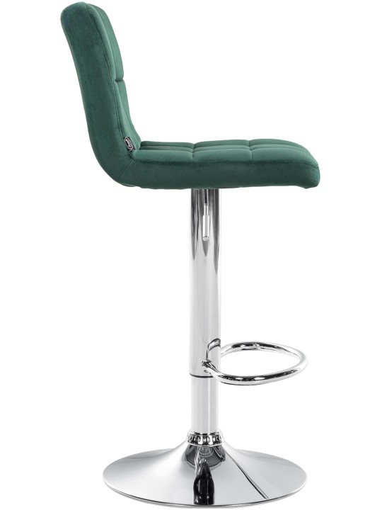 Taburete de bar Peru terciopelo cromo, verde