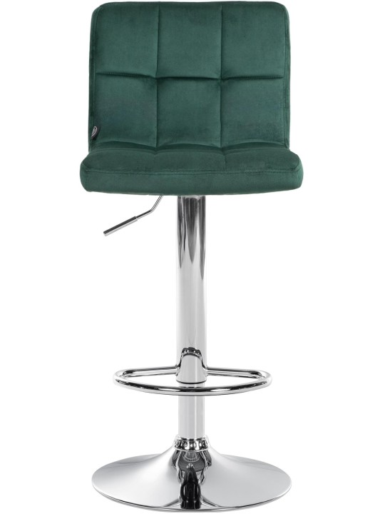 Taburete de bar Peru terciopelo cromo, verde
