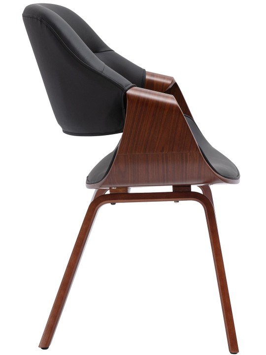 Silla de comedor Maira cuero sintético, nogal/negro Silla de comedor Maira cuero sintético, nogal/negro