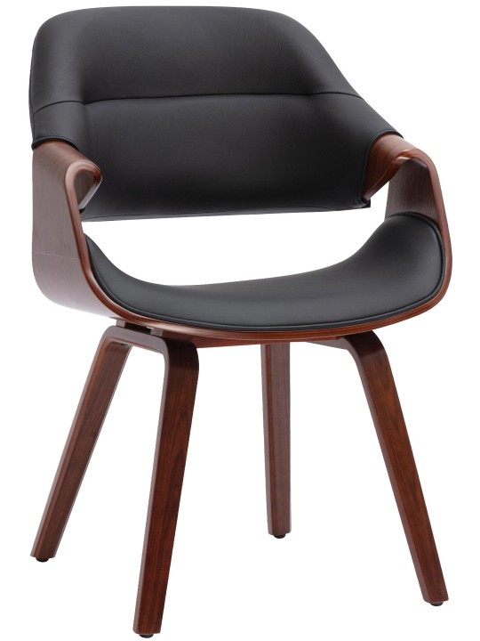 Silla de comedor Maira cuero sintético, nogal/negro Silla de comedor Maira cuero sintético, nogal/negro