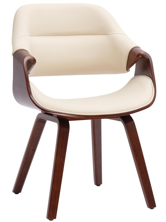 Silla de comedor Maira cuero sintético, nogal/crema Silla de comedor Maira cuero sintético, nogal/crema