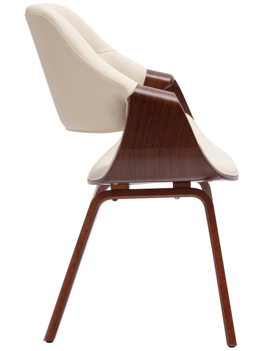 Silla de comedor Maira cuero sintético, nogal/crema Silla de comedor Maira cuero sintético, nogal/crema