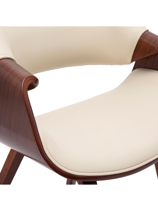 Silla de comedor Maira cuero sintético, nogal/crema Silla de comedor Maira cuero sintético, nogal/crema