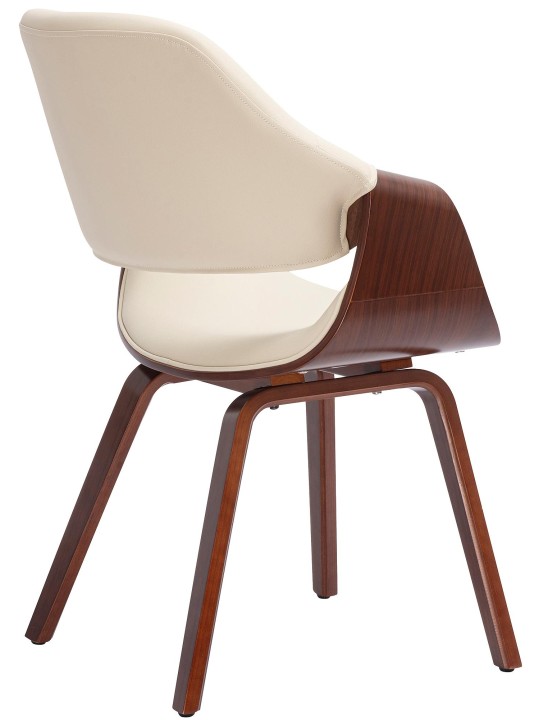 Silla de comedor Maira cuero sintético, nogal/crema Silla de comedor Maira cuero sintético, nogal/crema