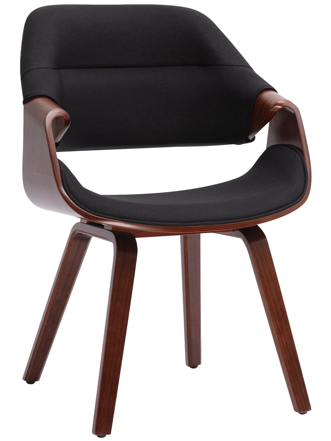 Silla de comedor Maira tela, nogal/negro