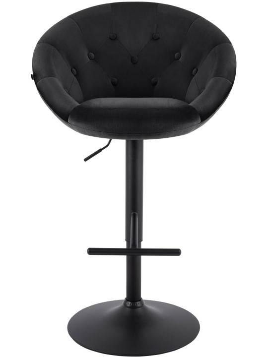 Taburete de bar London terciopelo negro, negro