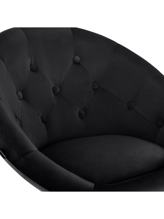 Taburete de bar London terciopelo negro, negro
