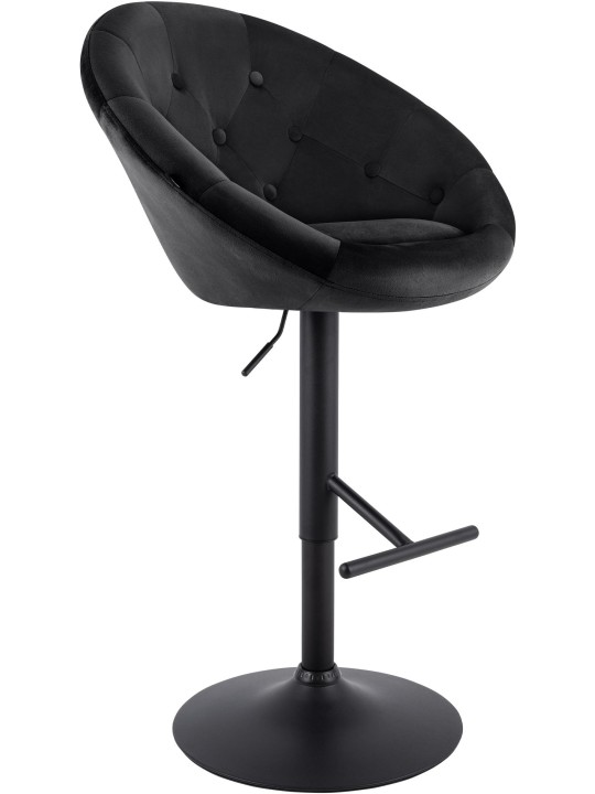 Taburete de bar London terciopelo negro, negro