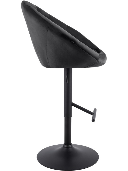 Taburete de bar London terciopelo negro, negro