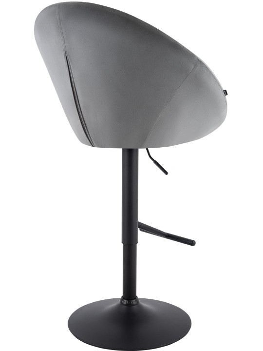 Taburete de bar London terciopelo negro, gris