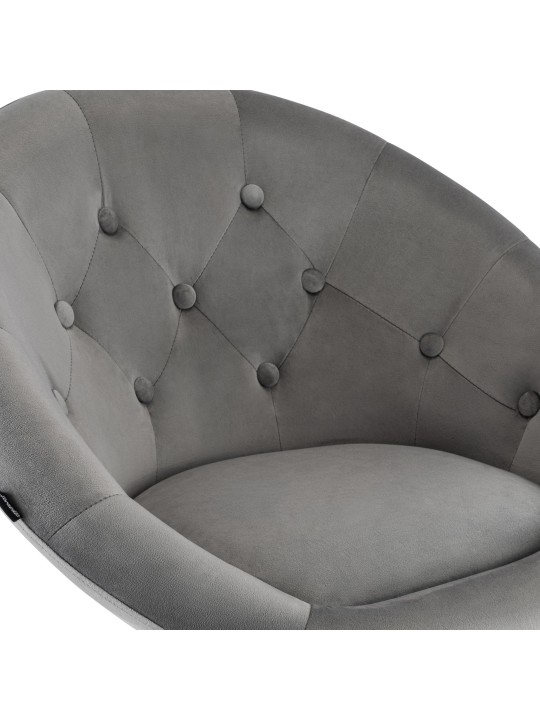 Taburete de bar London terciopelo negro, gris