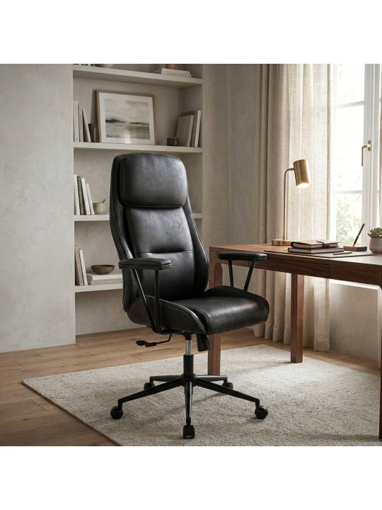 Silla de oficina Siddar, negro antiguo