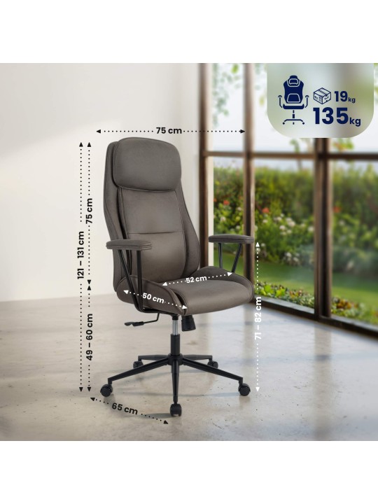 Silla de oficina Siddar, gris antiguo