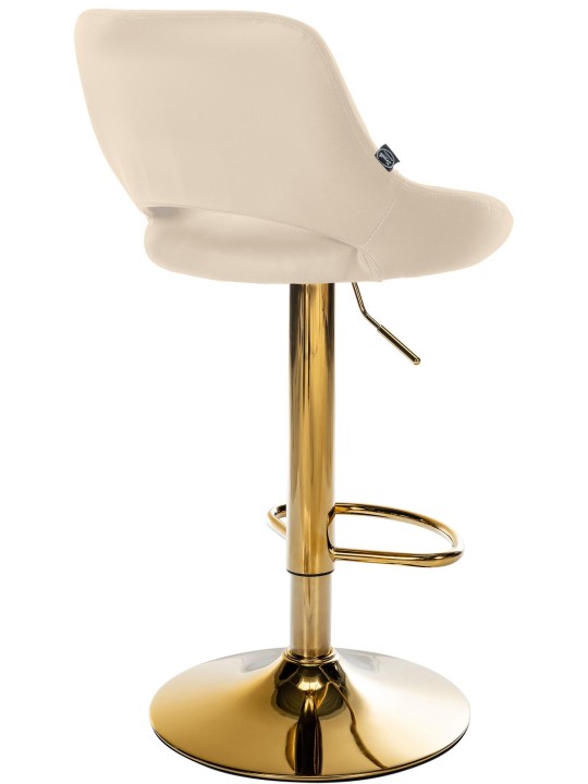 Taburete de bar Milet cuero sintético dorado, crema Taburete de bar Milet cuero sintético dorado, crema
