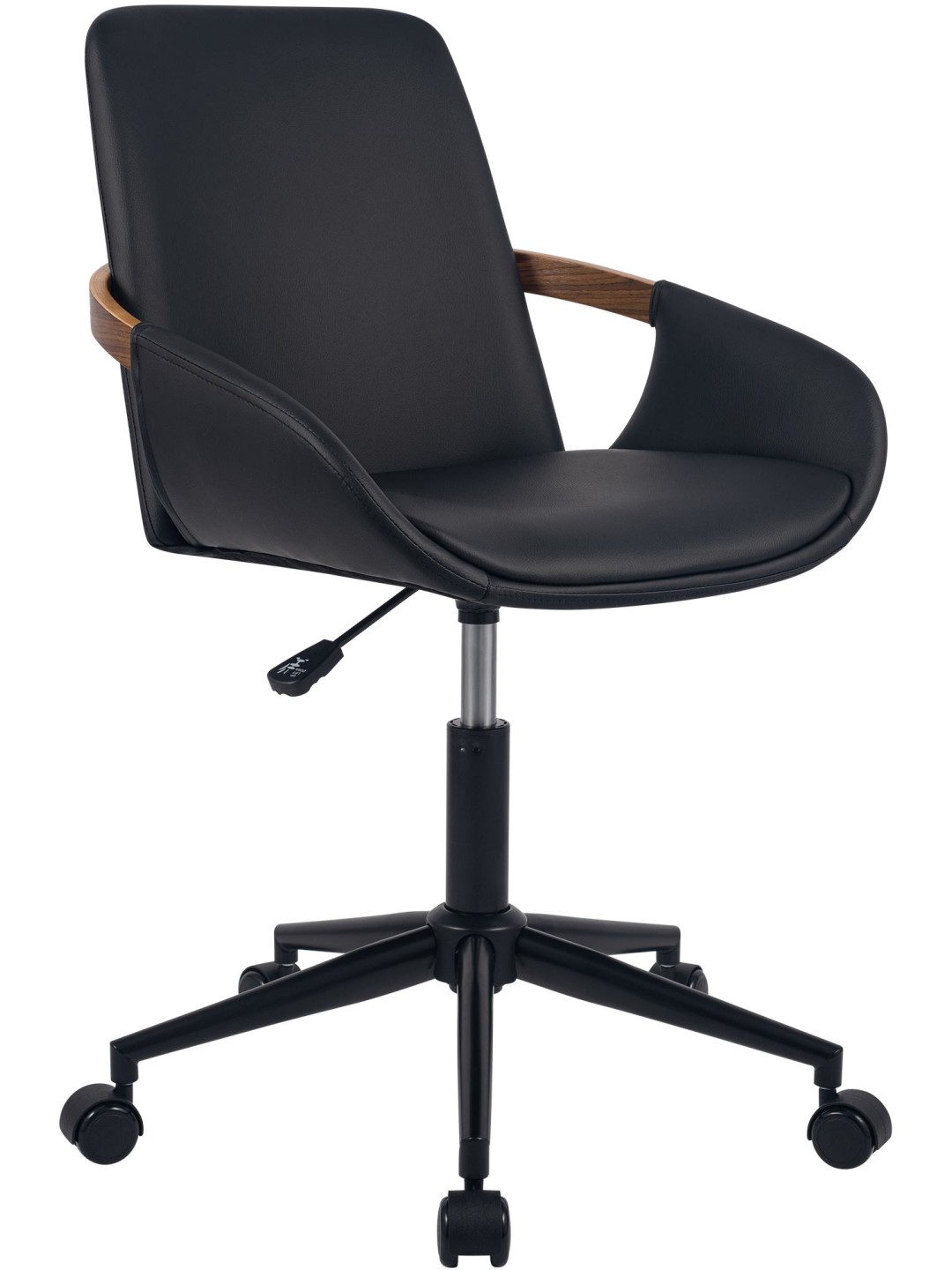 Silla de oficina Daina cuero sintético, nogal/negro