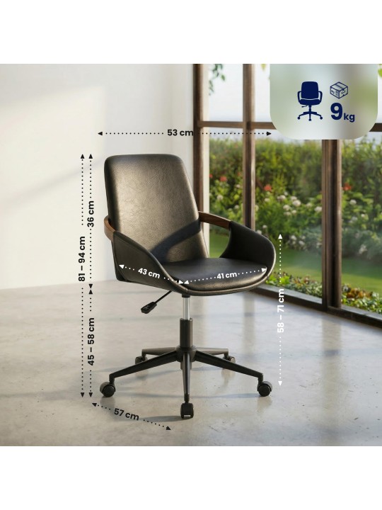 Silla de oficina Daina cuero sintético, nogal/negro Silla de oficina Daina cuero sintético, nogal/negro