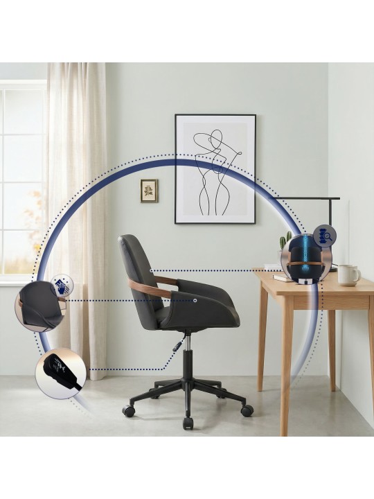 Silla de oficina Daina cuero sintético, nogal/negro Silla de oficina Daina cuero sintético, nogal/negro