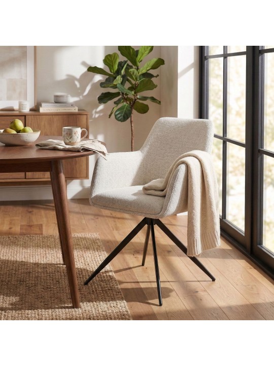 Juego de 2 sillas de comedor Olema tela, crema Juego de 2 sillas de comedor Olema tela, crema