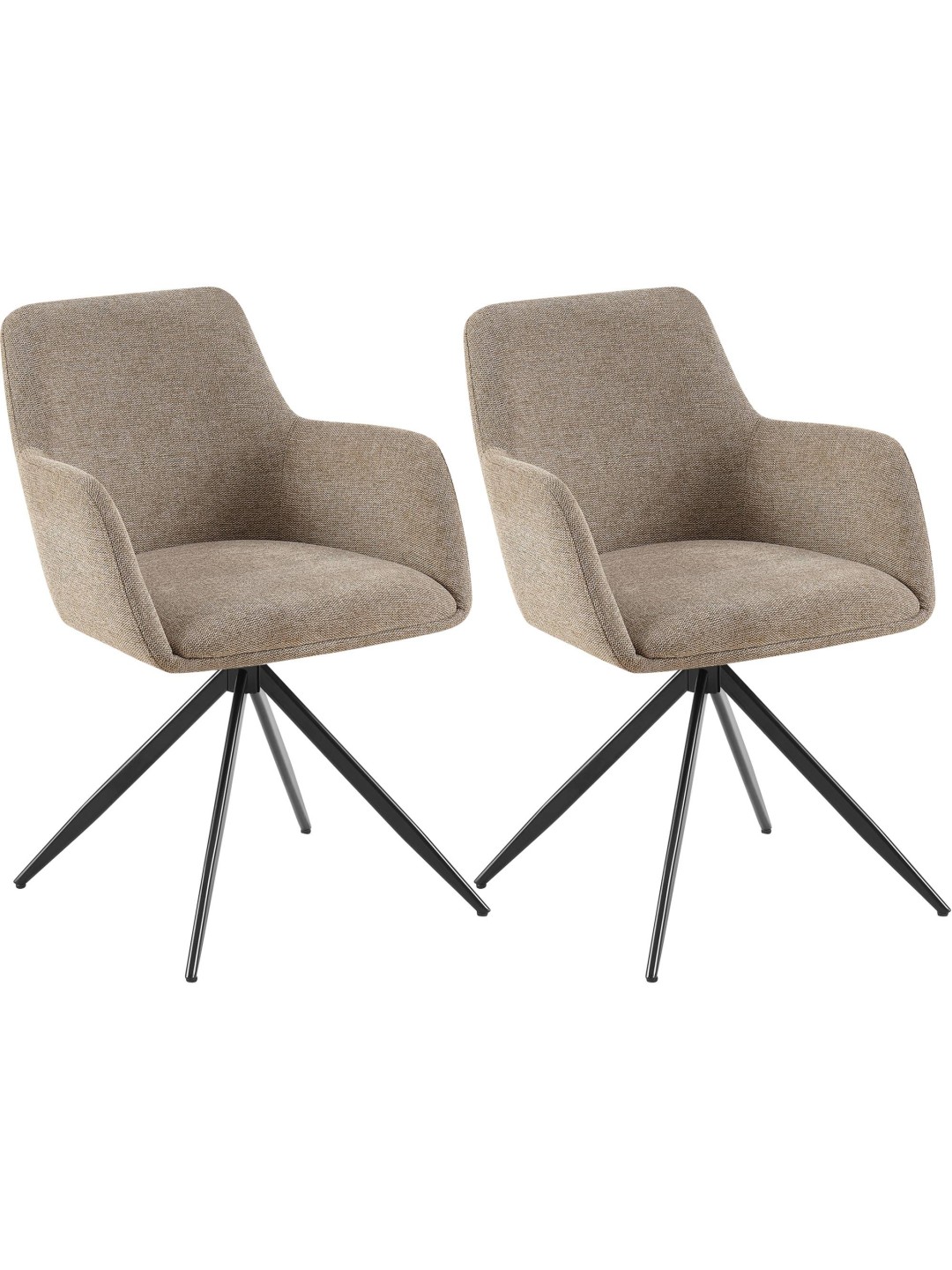 Juego de 2 sillas de comedor Olema tela, taupe