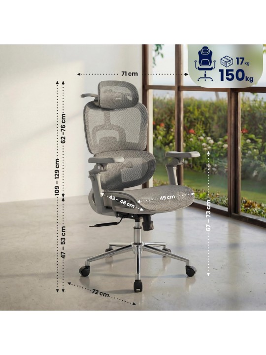 Silla de oficina Jenson, gris