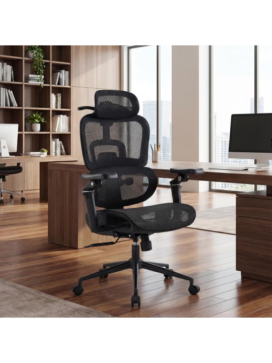 Silla de oficina Jenson, negra