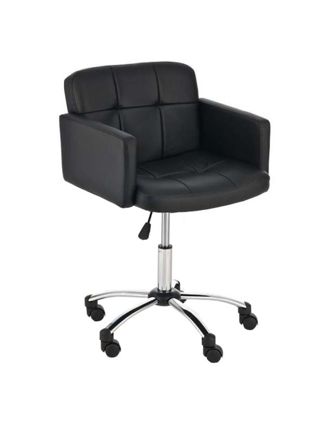 Taburete de trabajo Los Ángeles polipiel, negro