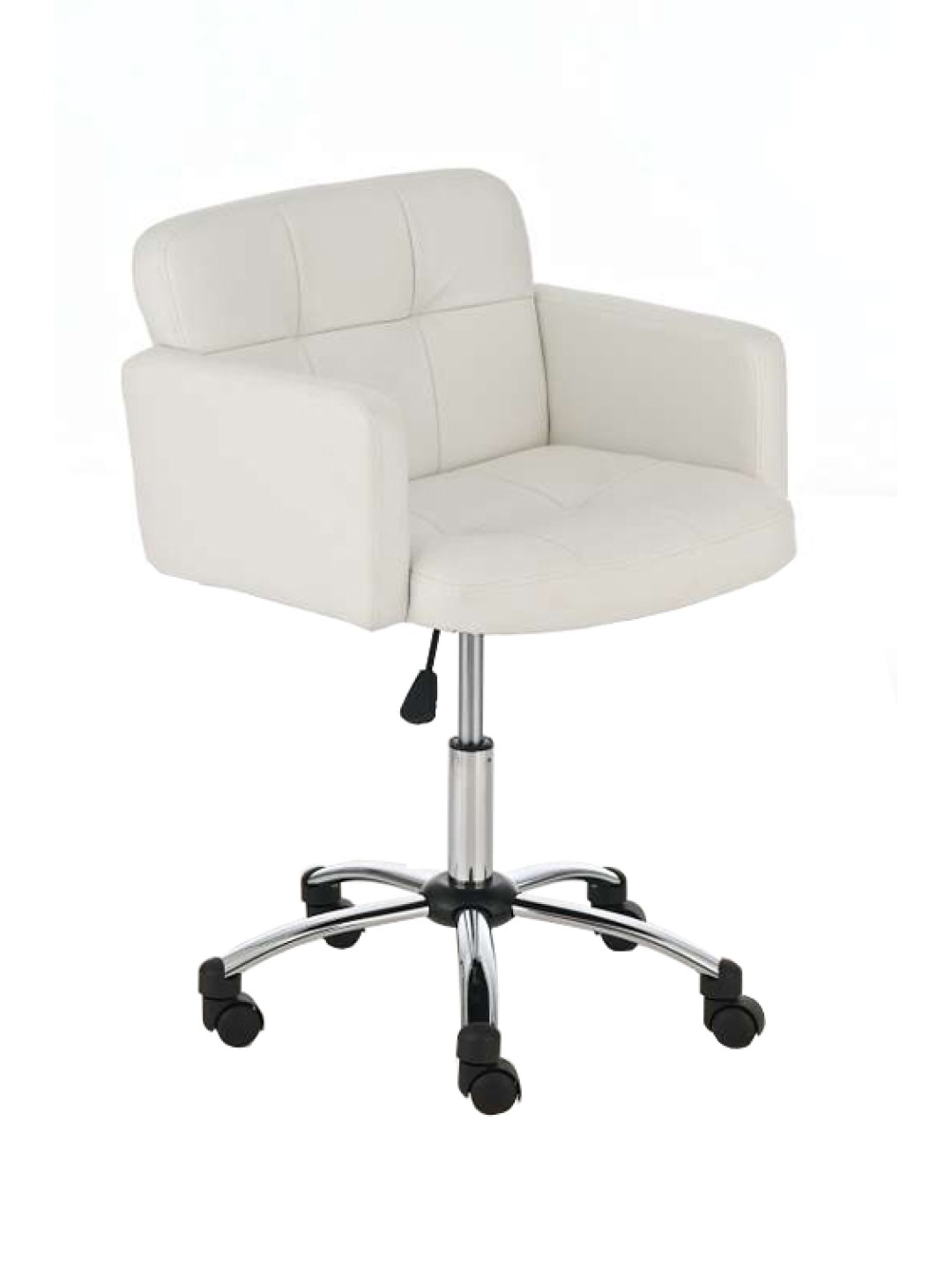 Taburete de trabajo Los Ángeles polipiel, blanco