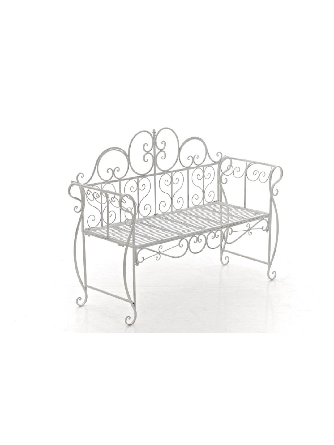 Banco de jardín Minna, blanco antiguo