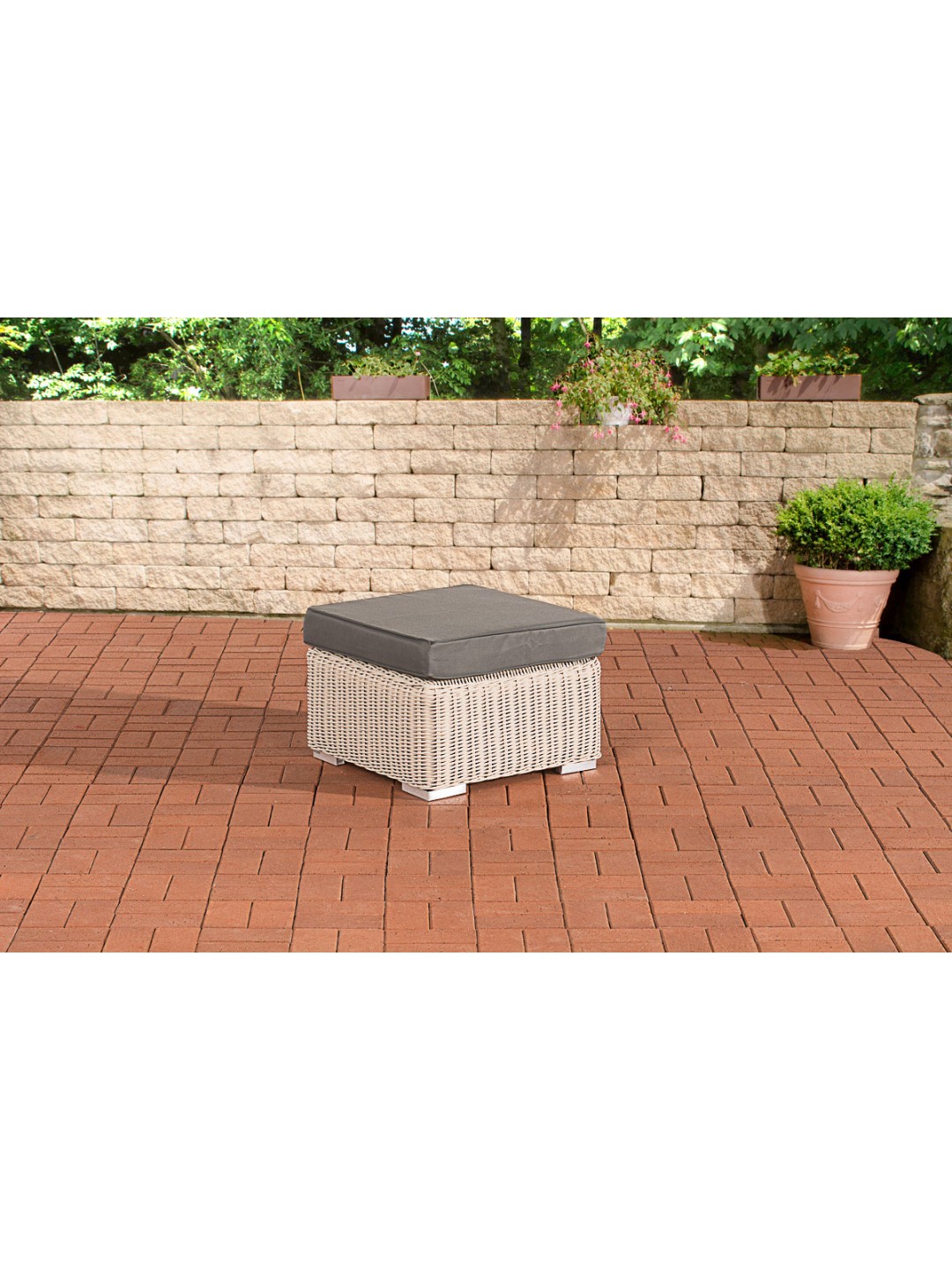 Taburete Bilbao / Madeira Gris Hierro, blanco perla