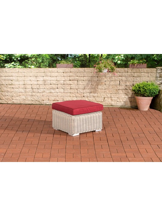 Taburete Bilbao / Madeira Rojo Rubí, blanco perla